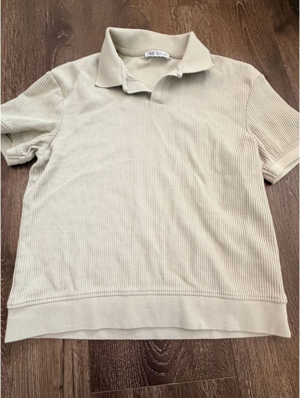 Zara Mens Verticle Textured Polo Shirt